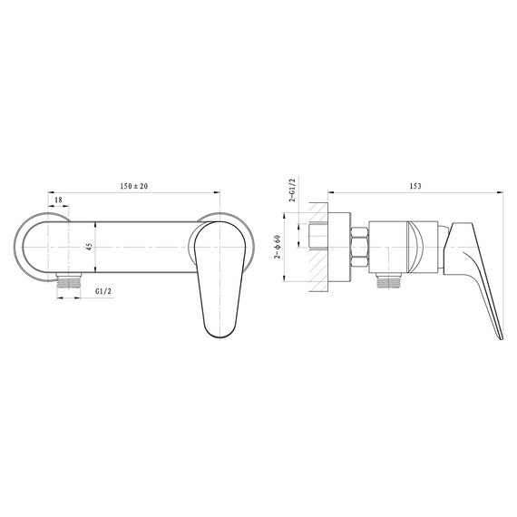 Смесители для душа Wonzon & Woghand Balance WW-054101-CR - фото 6