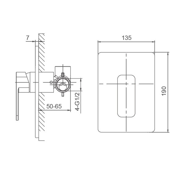Смесители для душа Wonzon & Woghand Arnie WW-694700-2-MB (со скрытой частью) чёрный - фото 5