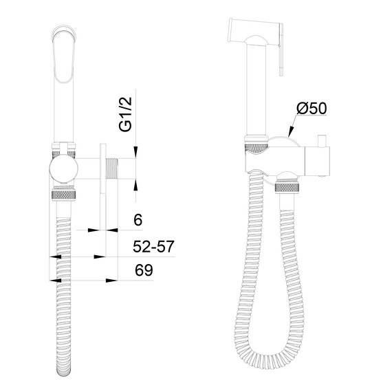 набор для гигиенического душа Wonzon & Woghand WW-88809903-CR (со скрытой частью) - фото 6