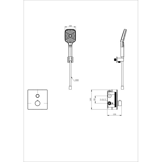 Смесители для душа с термостатом Wonzon & Woghand WW-D1017-B-BG (со скрытой частью) золото - фото 2