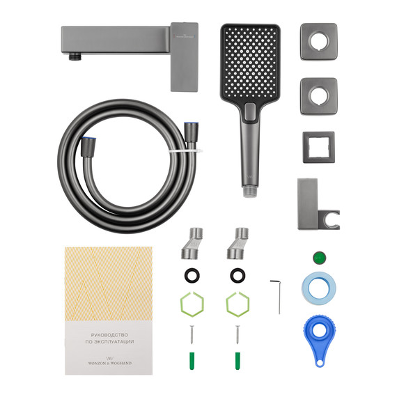 Смесители для душа Wonzon & Woghand Cube 2.0 WW-88048068-BGM, тёмный графит - фото 5