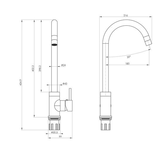 Смесители для кухни Wonzon & Woghand WW-A21102-CR - фото 6