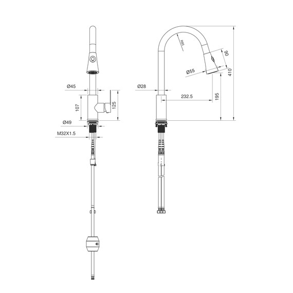 Смесители для кухни Wonzon & Woghand WW-121E201L-MW, белый - фото 6