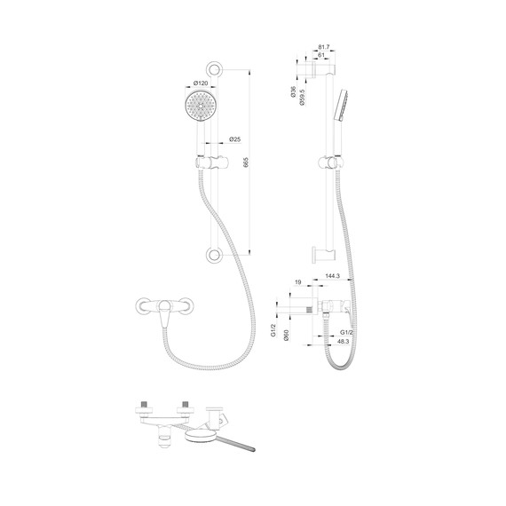 Смесители для душа Wonzon & Woghand WW-AE3103-CR - фото 2