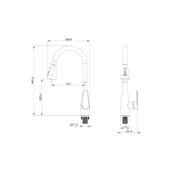 Смесители для кухни Wonzon & Woghand WW-121E201B-MW, белый - фото 2