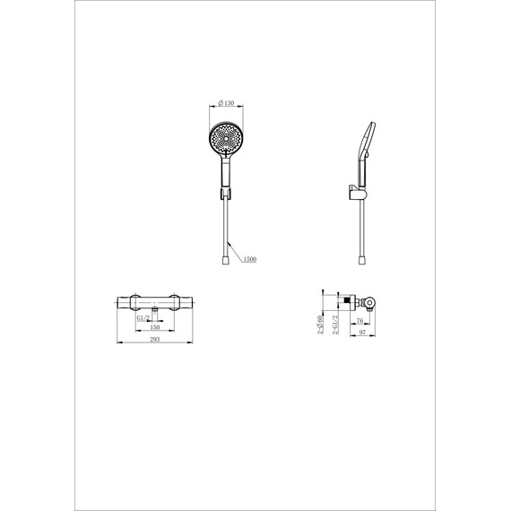 Смесители для душа с термостатом Wonzon & Woghand Inn WW-B3013-A-BGG, тёмный графит - фото 2
