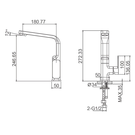 Смесители для кухни Wonzon & Woghand Arnie WW-692102-MB, чёрный - фото 5