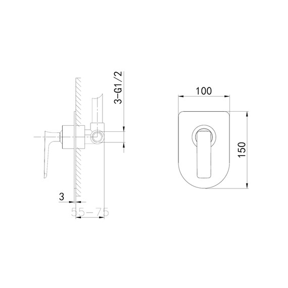 Смесители для душа Wonzon & Woghand Shark WW-484700-CR (со скрытой частью) - фото 6