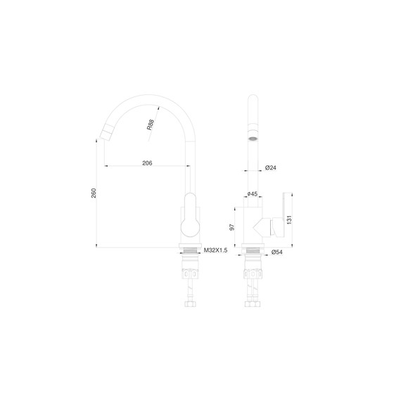 Смесители для кухни Wonzon & Woghand WW-AE4554-BS, никель - фото 6