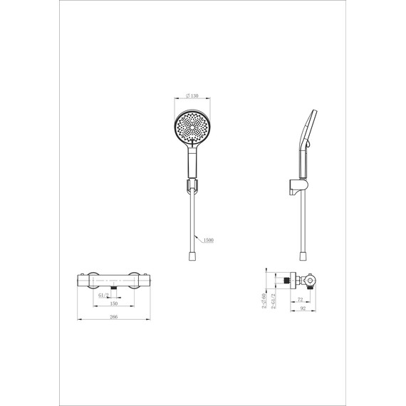 Смесители для душа с термостатом Wonzon & Woghand Inn WW-B2012-A-MW, белый - фото 2