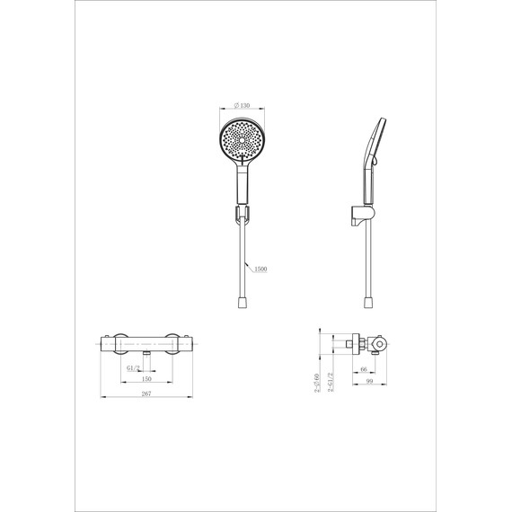 Смесители для душа с термостатом Wonzon & Woghand Inn WW-B2003-A-MW, белый - фото 2