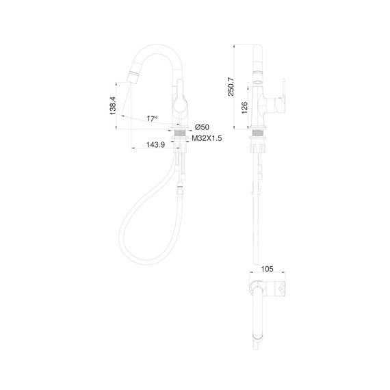 Смесители для раковины Wonzon & Woghand WW-FE01L212-MB, чёрный - фото 6