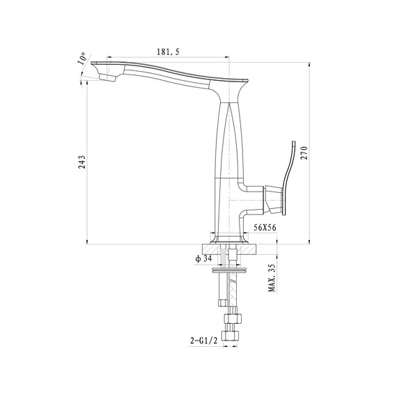 Смесители для кухни Wonzon & Woghand Navia WW-182101-CR - фото 5