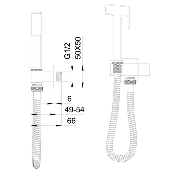 набор для гигиенического душа Wonzon & Woghand WW-88809904-CR (со скрытой частью) - фото 5