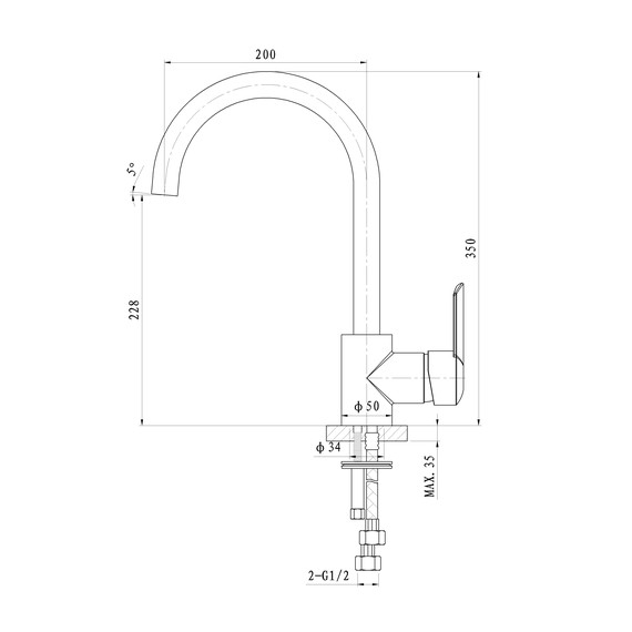 Смесители для кухни Wonzon & Woghand Baroque WW-192101-CR - фото 5