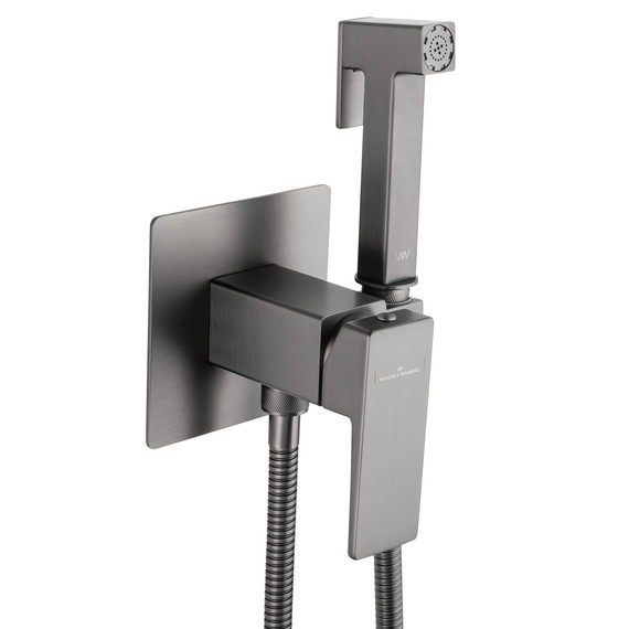 набор для гигиенического душа Wonzon & Woghand Cube 2.0 WW-88829068-BGM (со скрытой частью) тёмный графит - фото 4