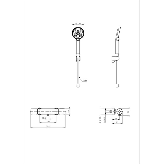 Смесители для душа с термостатом Wonzon & Woghand Inn WW-A2006-A-CR - фото 7
