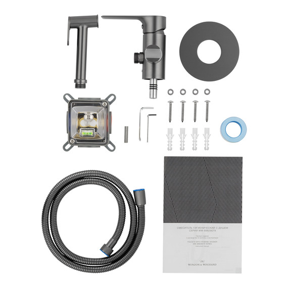 набор для гигиенического душа Wonzon & Woghand Brilliant WW-88829079-BGM (со скрытой частью) тёмный графит - фото 5