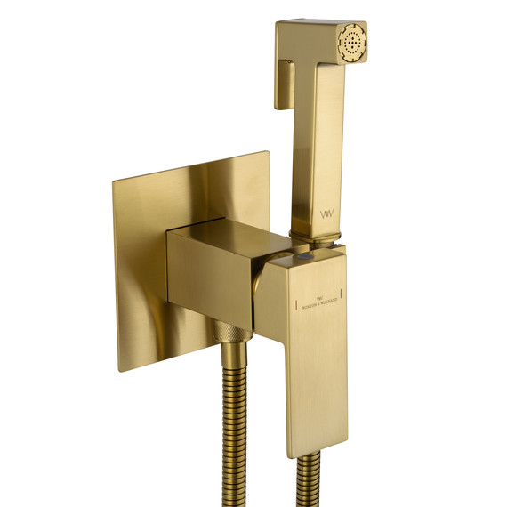 набор для гигиенического душа Wonzon & Woghand Cube WW-88829016-BG (со скрытой частью) золото - фото 4