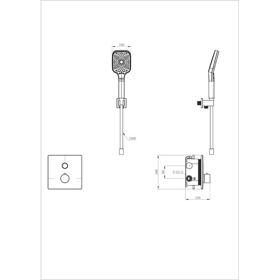 Смесители для душа с термостатом Wonzon & Woghand WW-D1017-B-MB (со скрытой частью) чёрный - фото 2