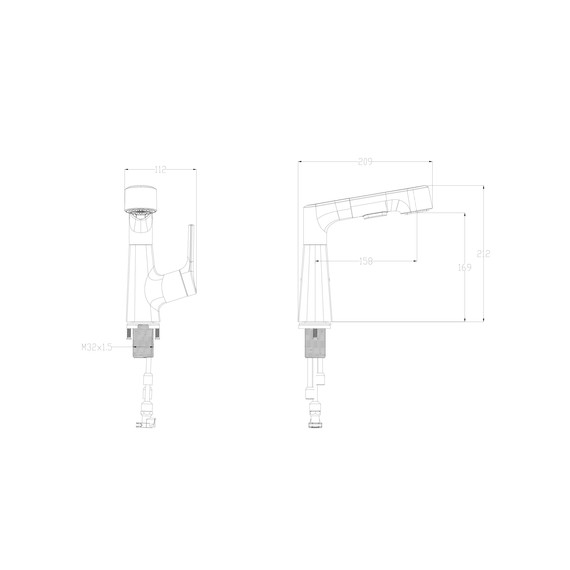 Смесители для раковины Wonzon & Woghand WW-121B108-MB, чёрный - фото 7