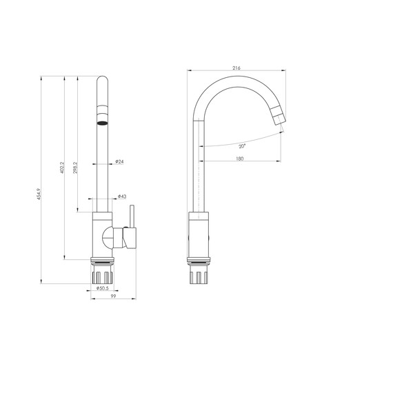 Смесители для кухни Wonzon & Woghand WW-A21102-MW, белый - фото 6