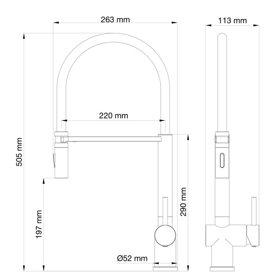 Смесители для кухни Wonzon & Woghand WW-88438003-MB, чёрный - фото 7