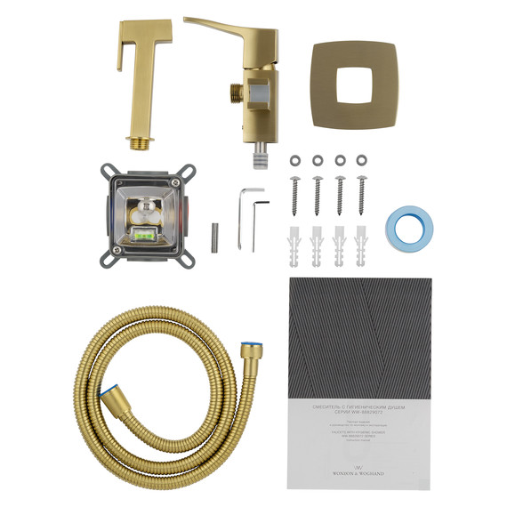 набор для гигиенического душа Wonzon & Woghand Flex WW-88829072-BG (со скрытой частью) золото - фото 5
