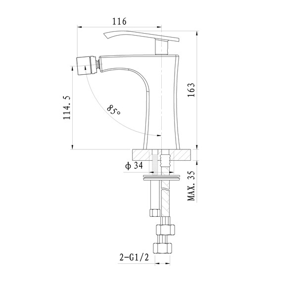 Смеситель для биде Wonzon & Woghand Triumph WW-565001-CR - фото 6