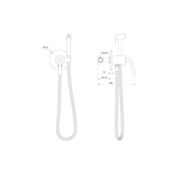 набор для гигиенического душа Wonzon & Woghand Steam WW-88829008-MB (со скрытой частью) чёрный - фото 6