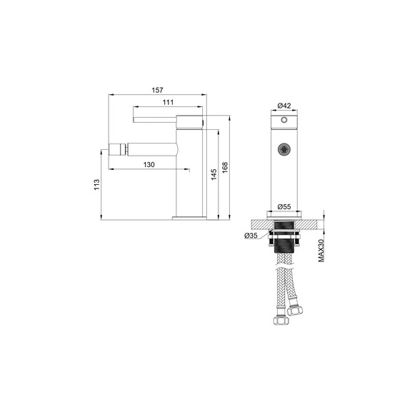 Смеситель для биде Wonzon & Woghand Stick WW-88339017-CR - фото 5