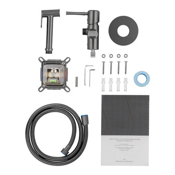 набор для гигиенического душа Wonzon & Woghand Tor WW-88829073-BGM (со скрытой частью) тёмный графит - фото 5