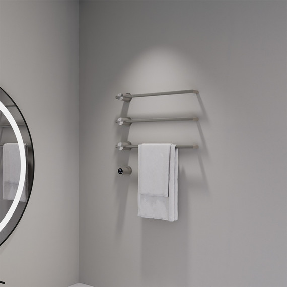 Полотенцесушитель электрический Abber Charme П3 495x520 мм AH4003BST, сталь брашированная - фото 2