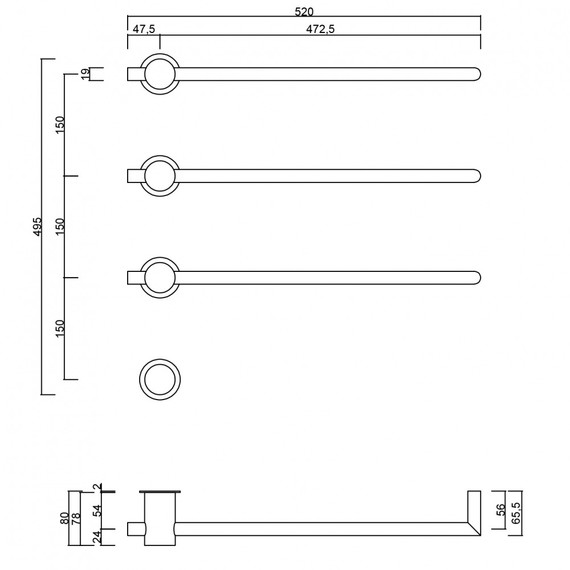 Полотенцесушитель электрический Abber Charme П3 495x520 мм AH4003MB, чёрный матовый - фото 4