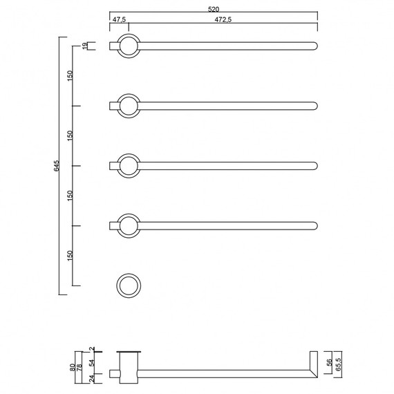 Полотенцесушитель электрический Abber Charme П4 645x520 мм AH4004MW, белый матовый - фото 4