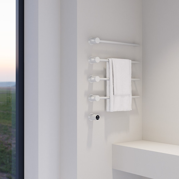 Полотенцесушитель электрический Abber Charme П4 645x520 мм AH4004MW, белый матовый - фото 2