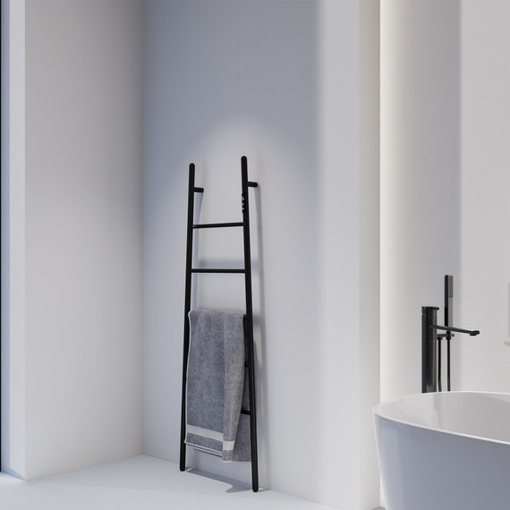 Полотенцесушитель электрический Abber Treppe П5 1520x530 мм AH4705MB, чёрный матовый - фото 2