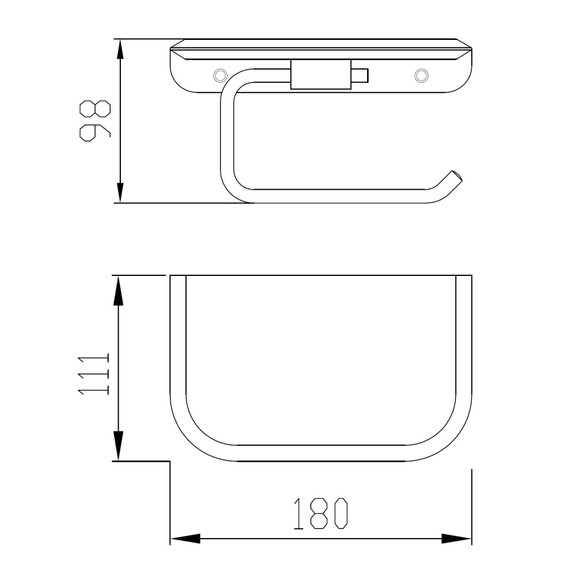 Держатель для туалетной бумаги Abber Nord AA1530B, цвет чёрный матовый - фото 3