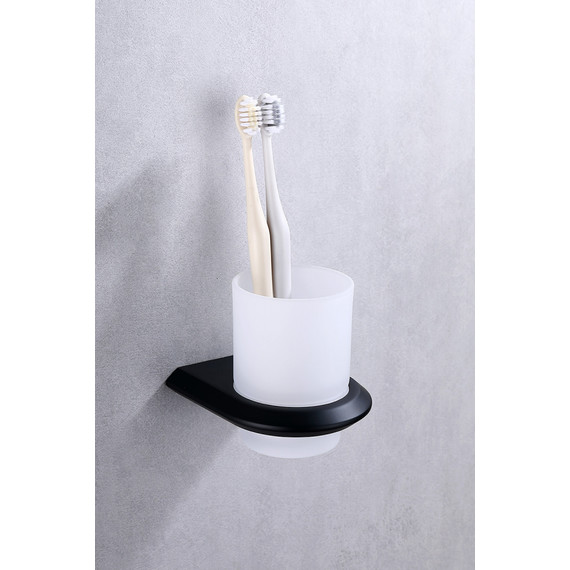 Стакан для зубных щеток Abber Nord AA1556B, цвет чёрный матовый - фото 3