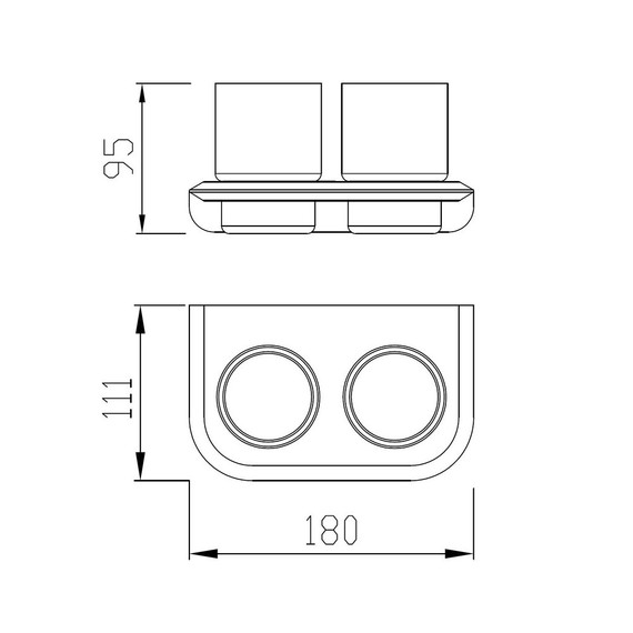 Стакан двойной для зубных щеток Abber Nord AA1557SP, цвет сатин - фото 3