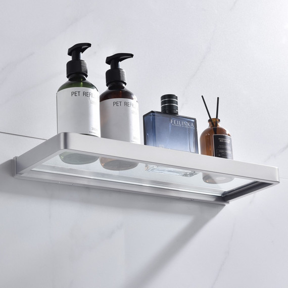 Стеклянная полка Abber Westen AA1759SP 40 см, цвет сатин - фото 2