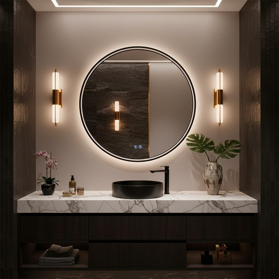 Зеркало Azario Димион 60 см АZ-LED010525 (подсветка, подогрев и сенсорный выключатель) серый матовый - фото 3