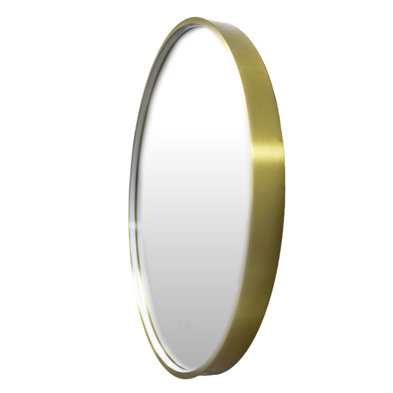 Зеркало Azario Димион 60 см АZ-LED010725 (подсветка, подогрев и сенсорный выключатель) золото матовое - фото 2