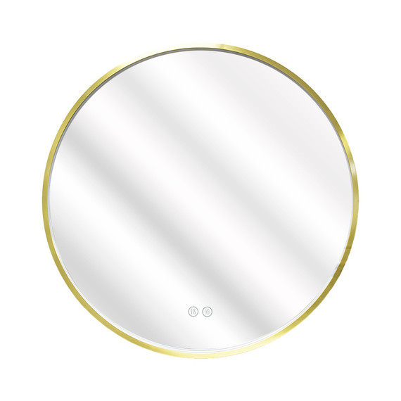 Зеркало Azario Димион 70 см АZ-LED011025 (подсветка, подогрев и сенсорный выключатель) золото матовое - фото 