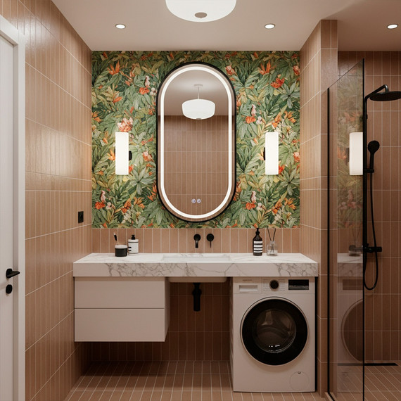 Зеркало Azario Блейк 50 см АZ-LED011125 (подсветка, подогрев и сенсорный выключатель) чёрный матовый - фото 2