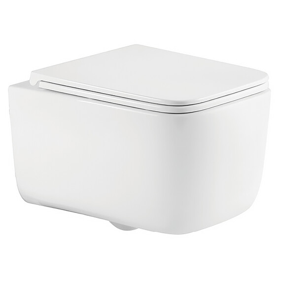 Унитаз подвесной безободковый Azario Vater AZ-5104T-WHT с тонким быстросъемным сиденьем микролифт (Система смыва торнадо) - фото 2