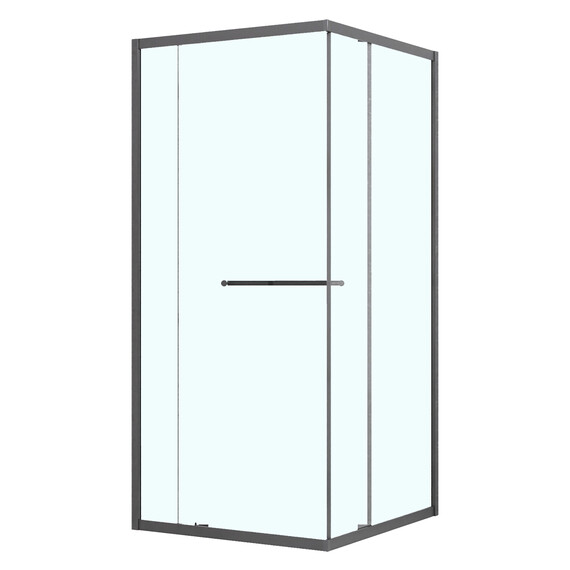 Душевое ограждение Azario Monako 100x100 см AZ-L47-100-MGR-CL, графит матовый/прозрачное - фото 