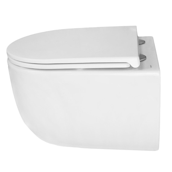 Унитаз подвесной безободковый Azario Serenata AZ-5101T-WHT с тонким быстросъемным сиденьем микролифт (Система смыва торнадо) - фото 2