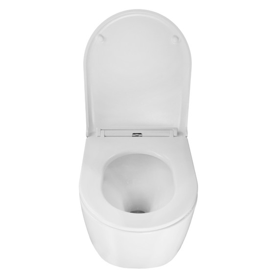 Унитаз подвесной безободковый Azario Serenata AZ-5101T-WHT с тонким быстросъемным сиденьем микролифт (Система смыва торнадо) - фото 6