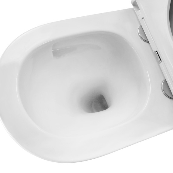 Унитаз подвесной безободковый Azario Serenata AZ-5101T-WHT с тонким быстросъемным сиденьем микролифт (Система смыва торнадо) - фото 7